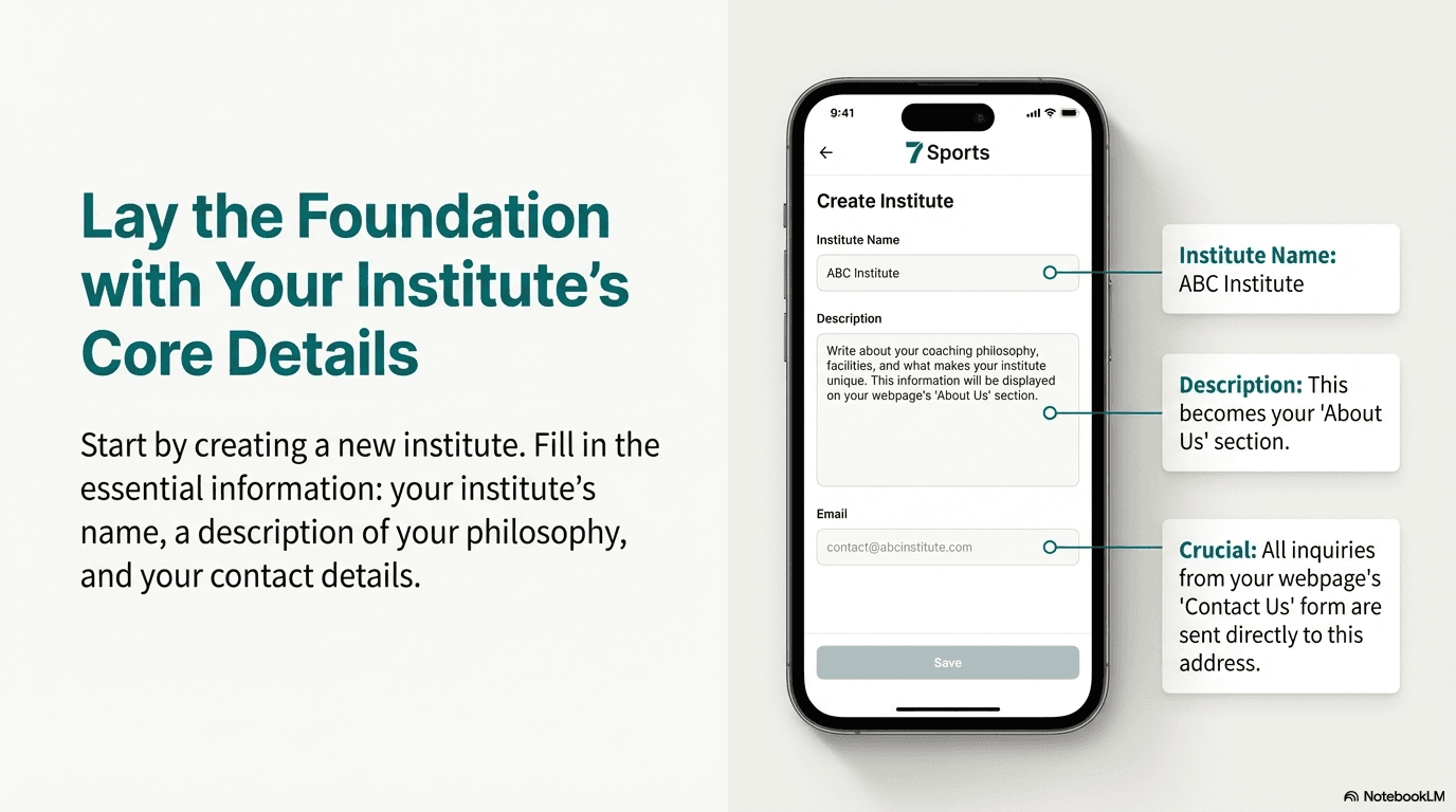 Step 2: Create Your Institute Page - Image 1